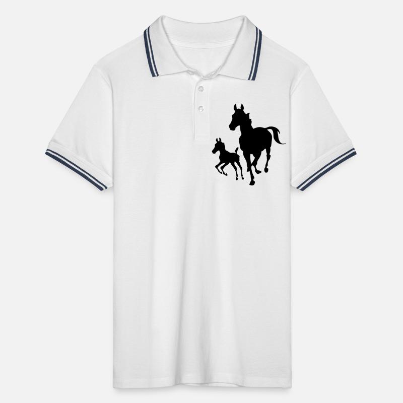 Mare with foal Men's Tipped Polo Shirt