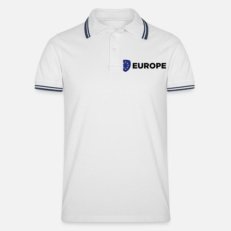 Le drapeau européen Union - Polo tipped Homme - blanc/marine