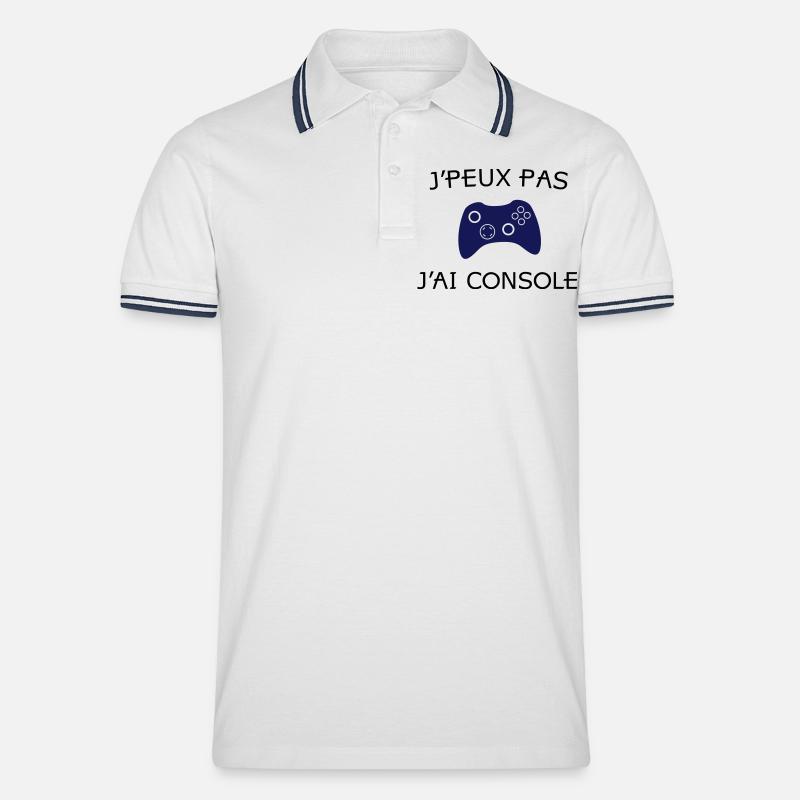 j'peux pas j'ai console - Polo tipped Homme - blanc/marine