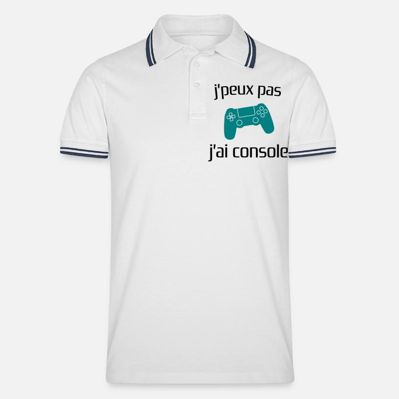 j'peux pas j'ai console - Polo tipped Homme - blanc/marine