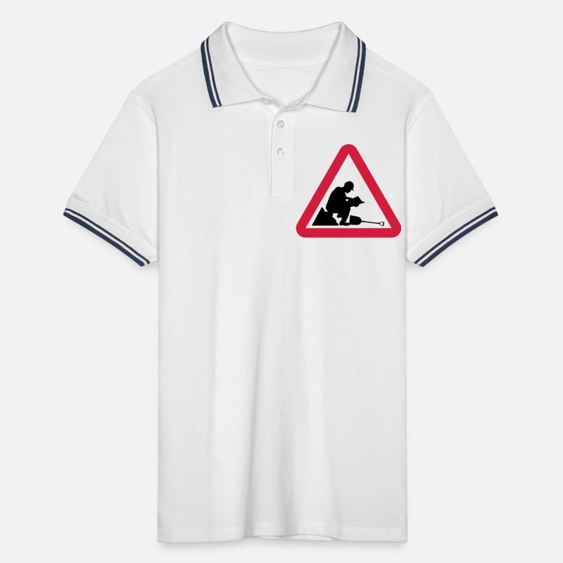Warning: Lazy Worker Men's Tipped Polo Shirt