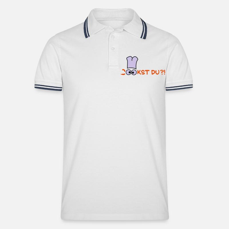 Cook st Du? - Männer Tipped Poloshirt - Weiß/Navy