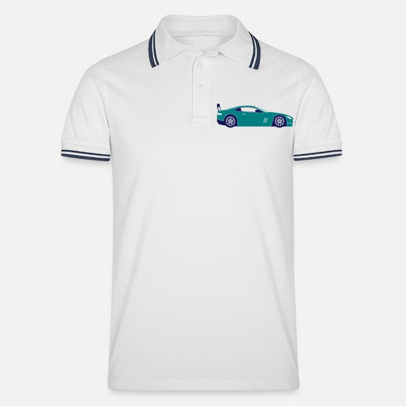 Auto sportiva - Polo per uomo - bianco/navy