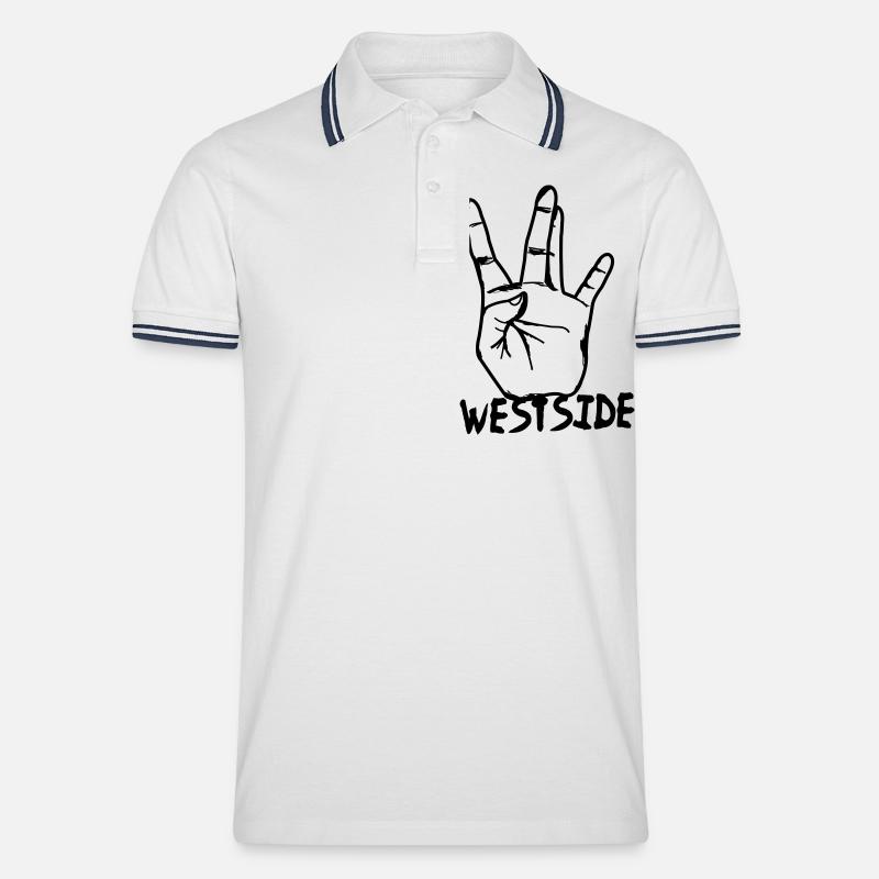 westcoast hand - Männer Tipped Poloshirt - Weiß/Navy