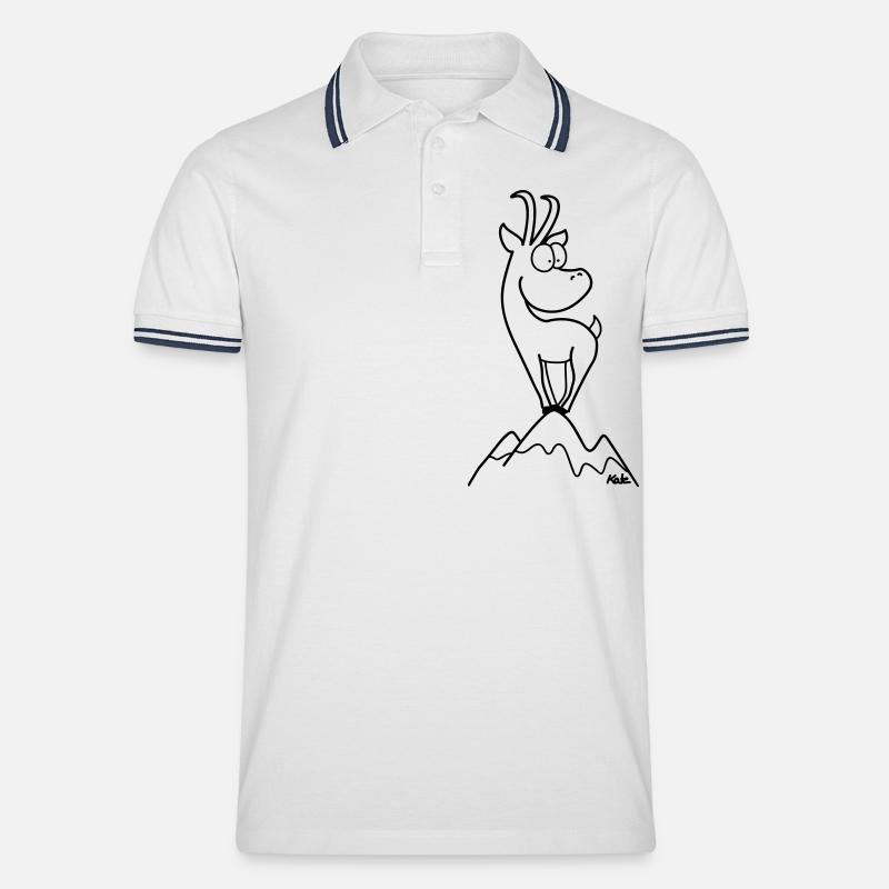 camoscio - Polo per uomo - bianco/navy