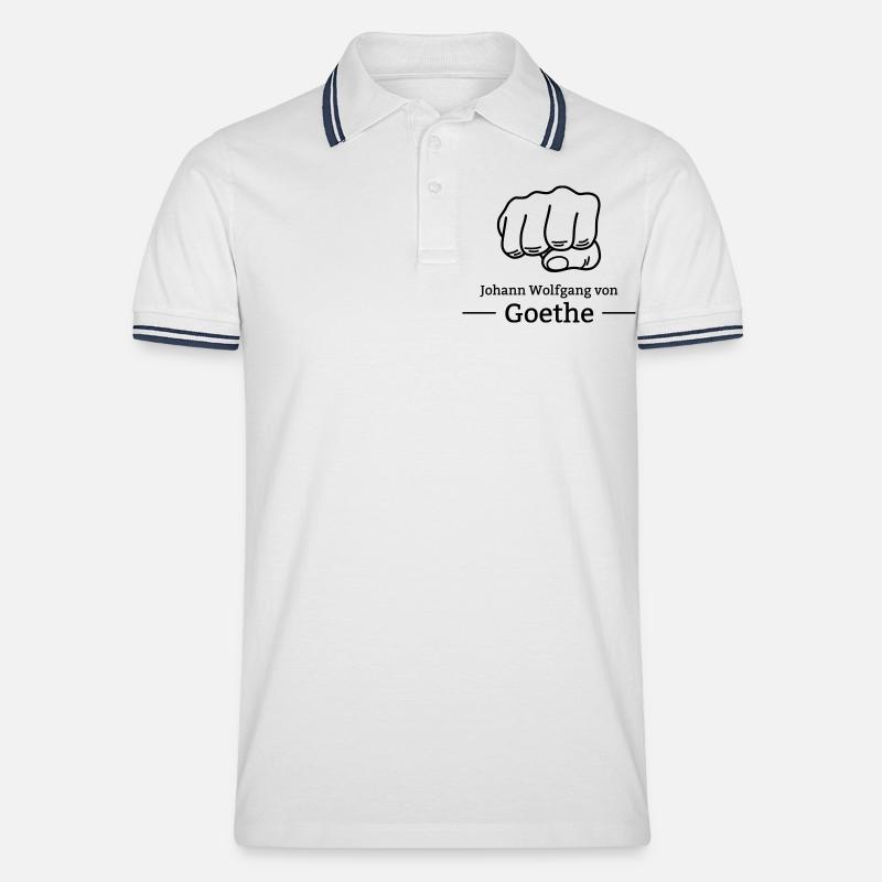 Faust von Goethe - Männer Tipped Poloshirt - Weiß/Navy