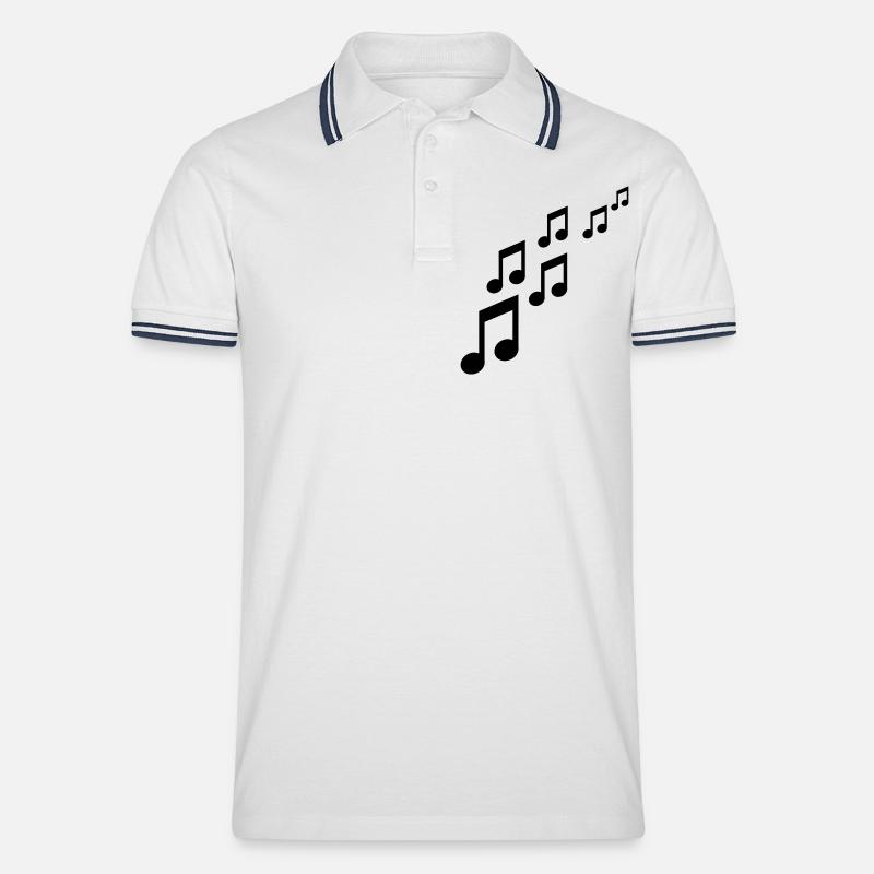 Note - Männer Tipped Poloshirt - Weiß/Navy