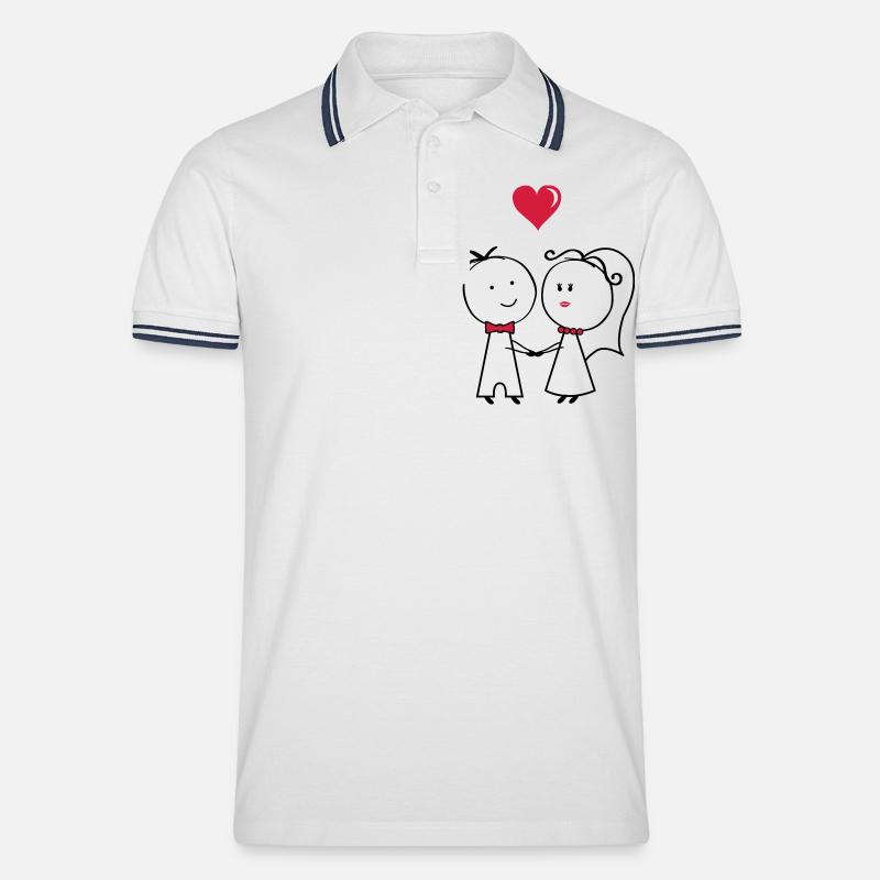 ehepaar_2 - Polo tipped Homme - blanc/marine