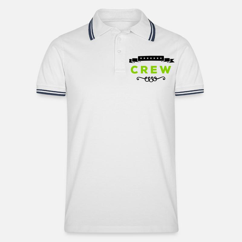 crew - Männer Tipped Poloshirt - Weiß/Navy