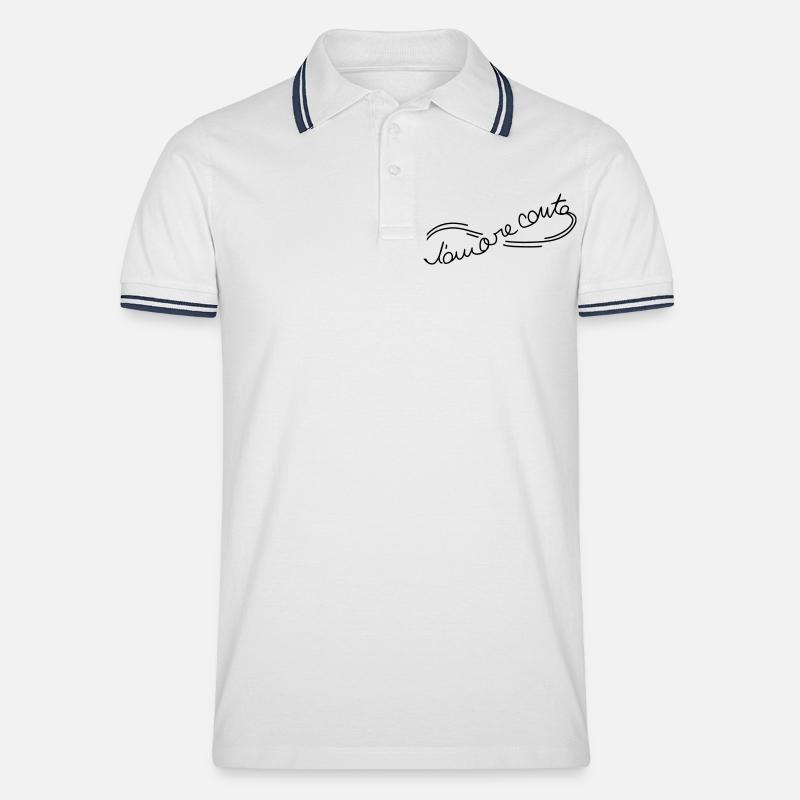 l'amore_conta_ac4 - Männer Tipped Poloshirt - Weiß/Navy