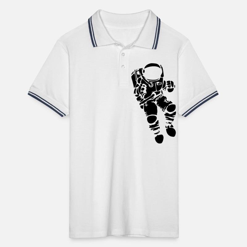 Astronaut Vector Design Men's Tipped Polo Shirt