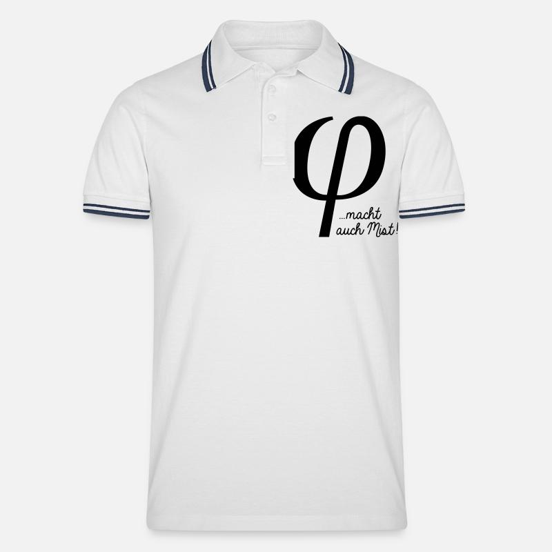 klein phi macht auch Mist - Männer Tipped Poloshirt - Weiß/Navy