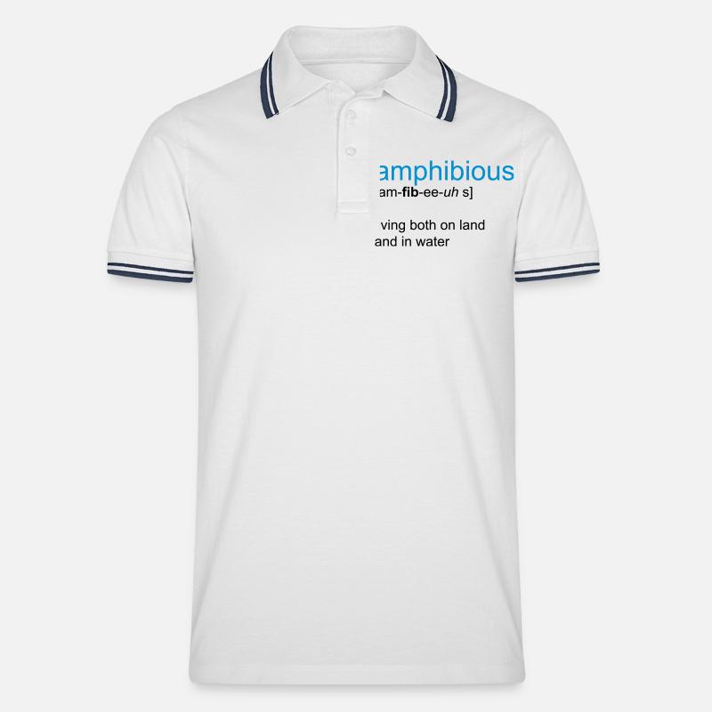 schwimmen - Männer Tipped Poloshirt - Weiß/Navy