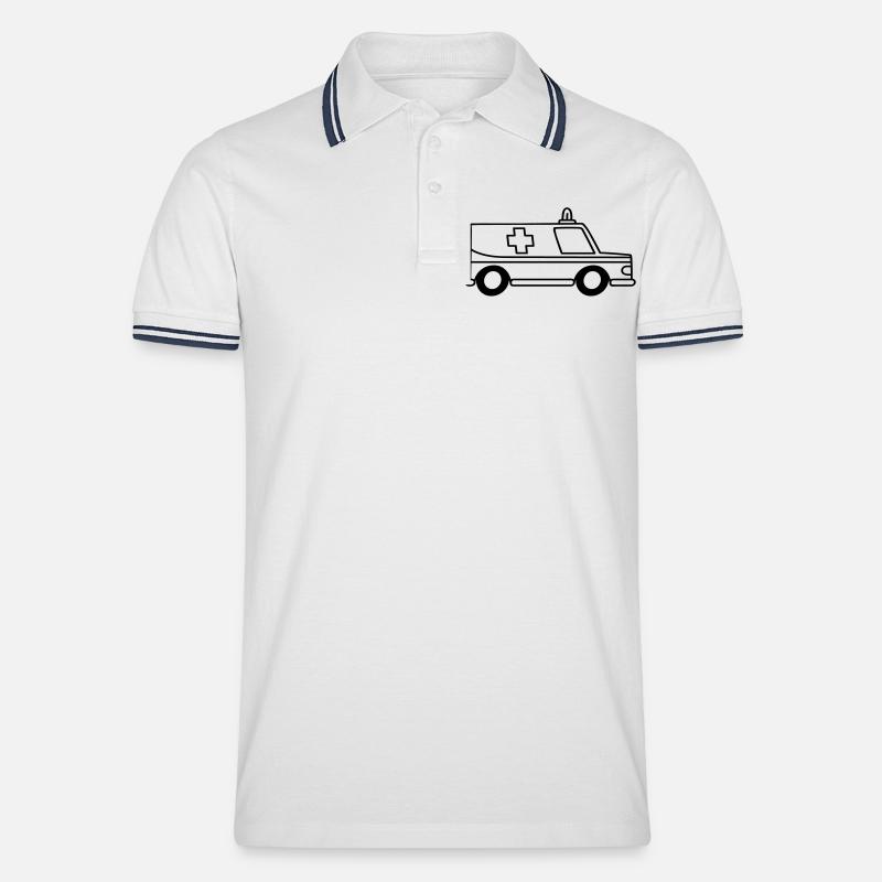 ambulance - Männer Tipped Poloshirt - Weiß/Navy