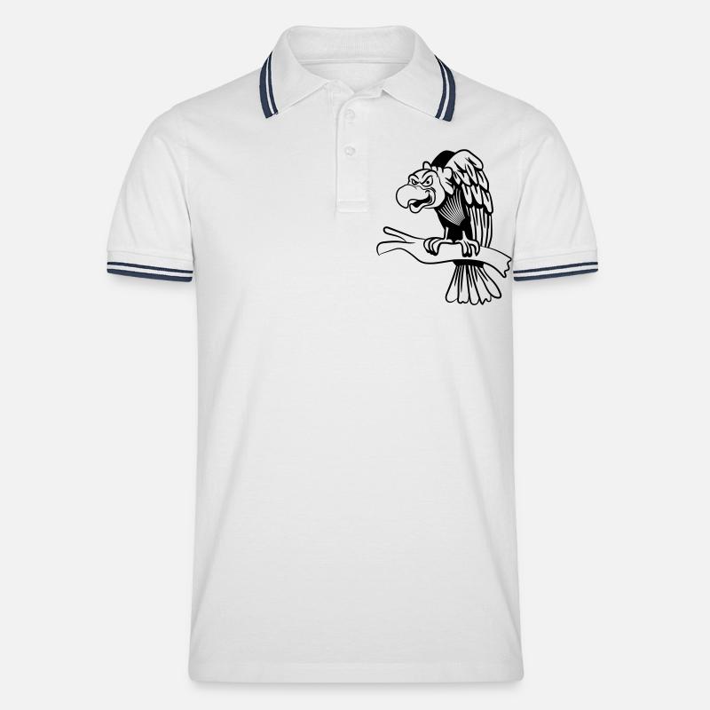 geier - Männer Tipped Poloshirt - Weiß/Navy