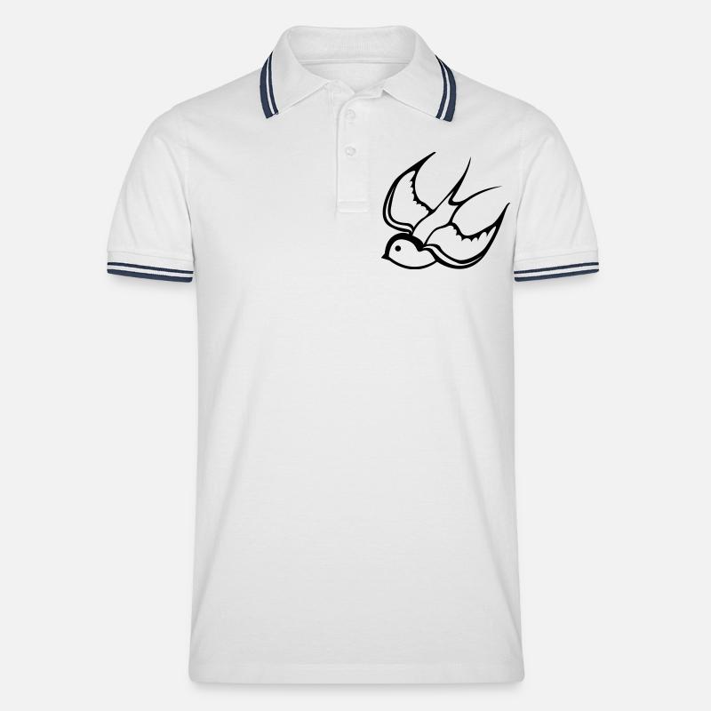 swallow - Polo tipped Homme - blanc/marine