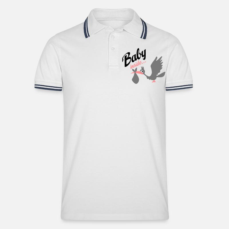 Baby - Männer Tipped Poloshirt - Weiß/Navy