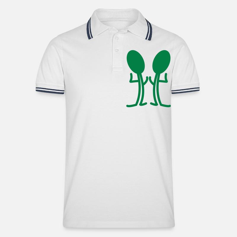 zwillinge - Männer Tipped Poloshirt - Weiß/Navy