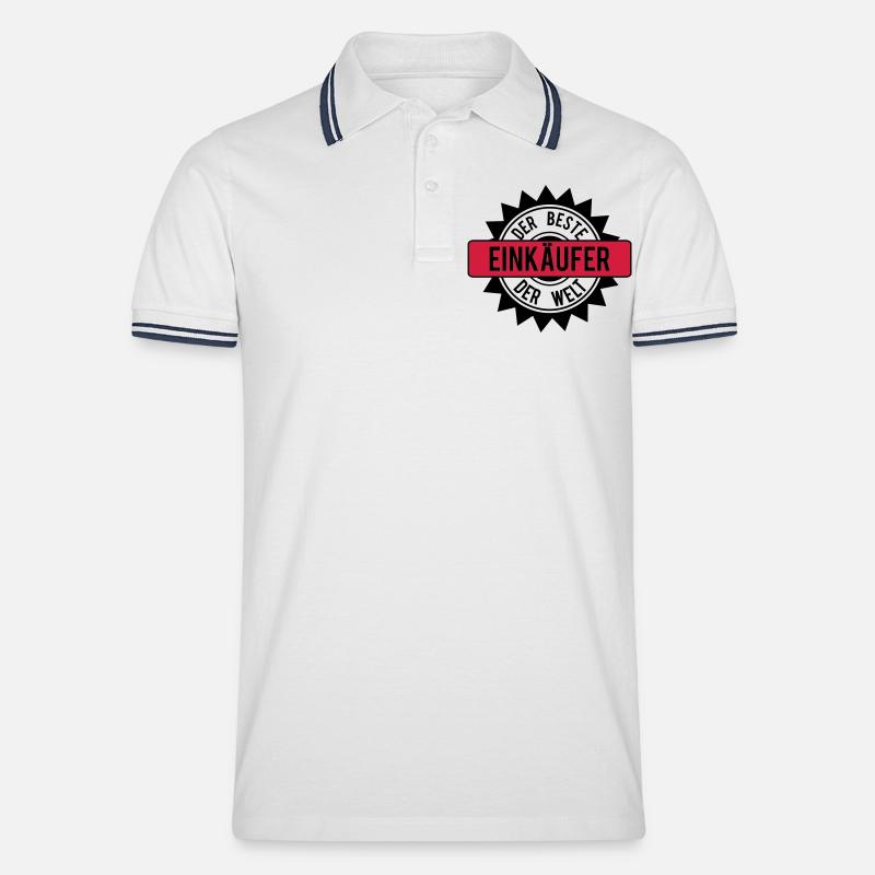 der beste einkaufer 2c - Männer Tipped Poloshirt - Weiß/Navy