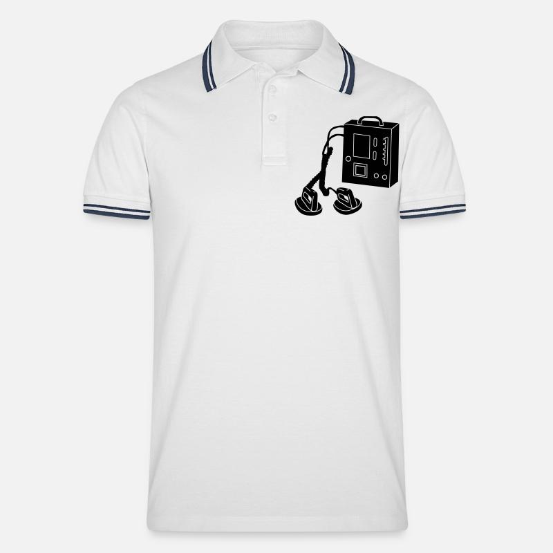 Defibrillatoren_d1 - Männer Tipped Poloshirt - Weiß/Navy