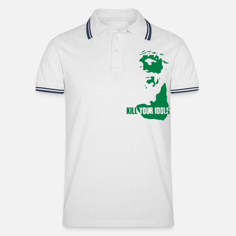 Töte deine Idole - Männer Tipped Poloshirt - Weiß/Navy