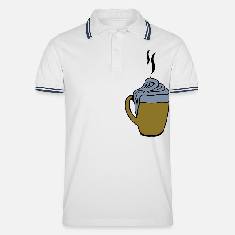 hot chocolate - Männer Tipped Poloshirt - Weiß/Navy