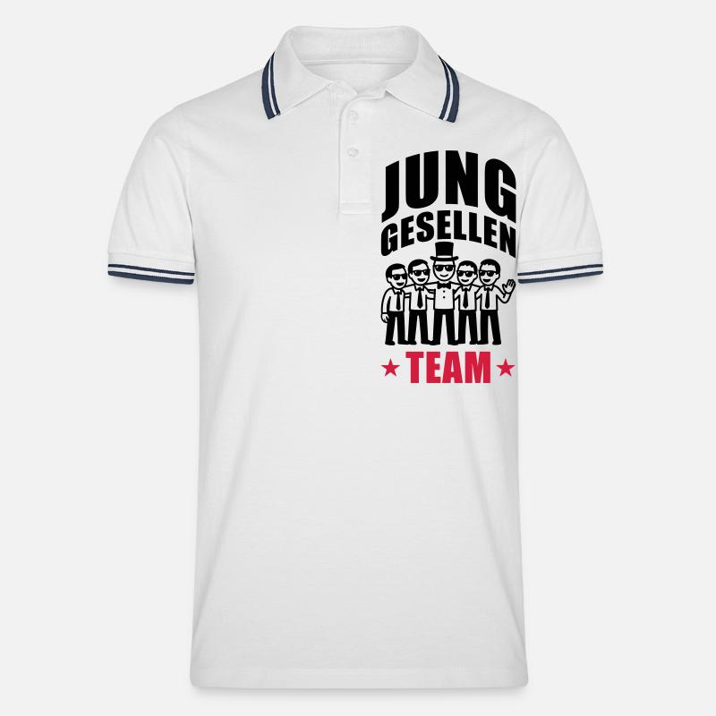Junggesellen Team Jga - Männer Tipped Poloshirt - Weiß/Navy