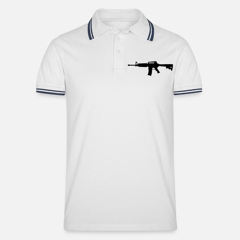 Rifle M-16 - Polo tipped Homme - blanc/marine