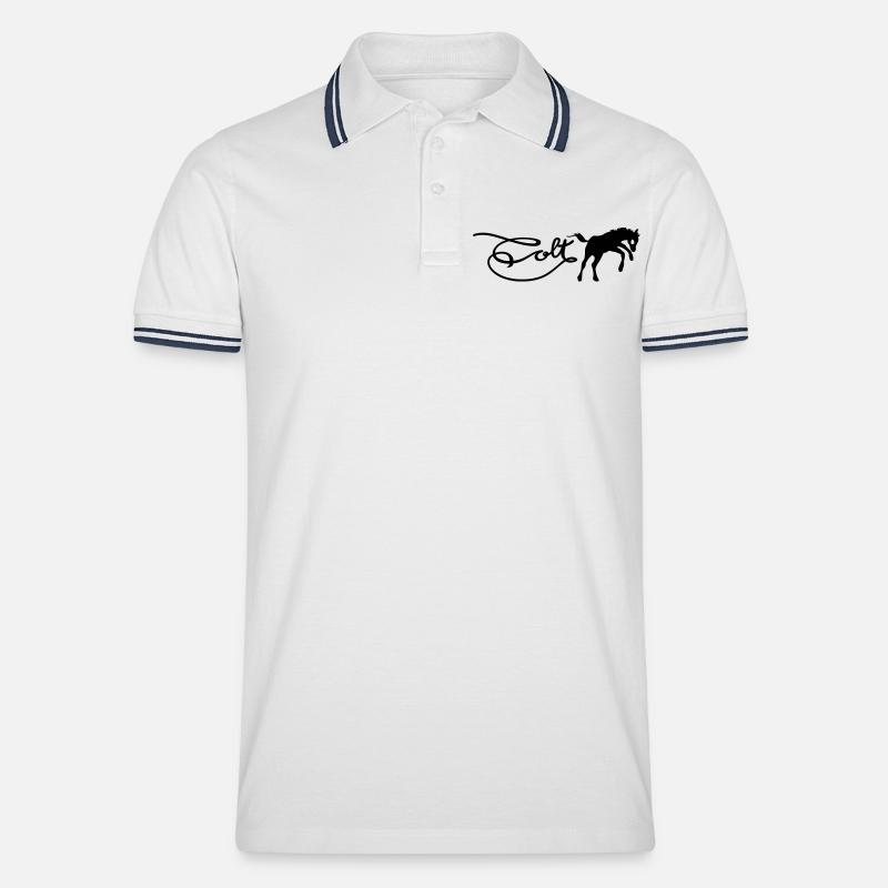 colt logo - Männer Tipped Poloshirt - Weiß/Navy