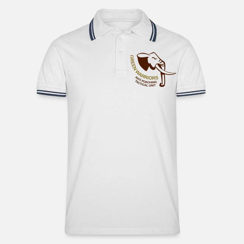 green warriors - Männer Tipped Poloshirt - Weiß/Navy