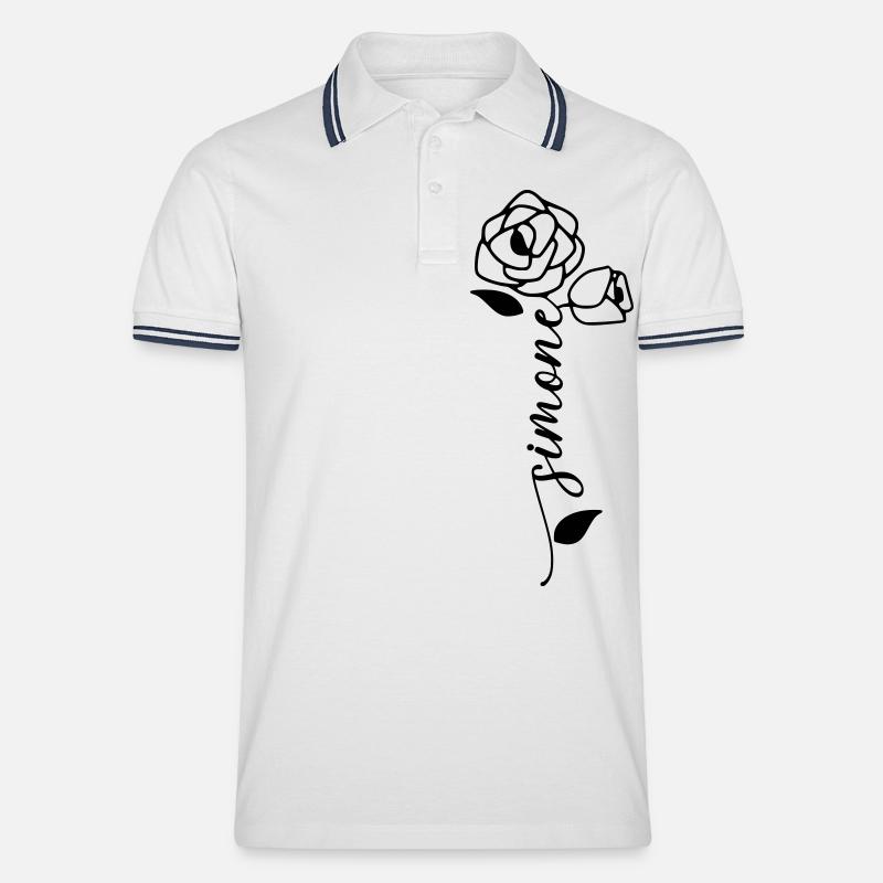 Simone Nom Prénom Nom Fleur - Polo tipped Homme - blanc/marine
