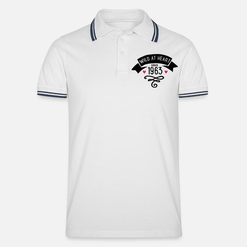 1963 - Männer Tipped Poloshirt - Weiß/Navy