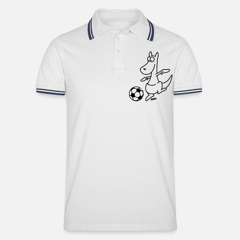Känguru WM - Männer Tipped Poloshirt - Weiß/Navy