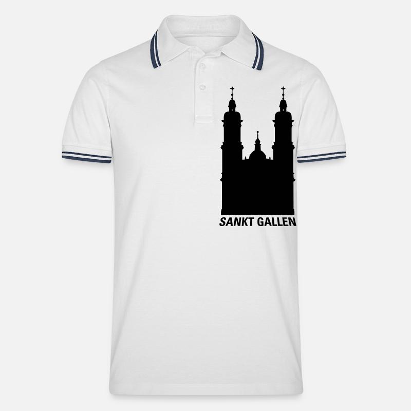 St. Gallen Kloster - Männer Tipped Poloshirt - Weiß/Navy