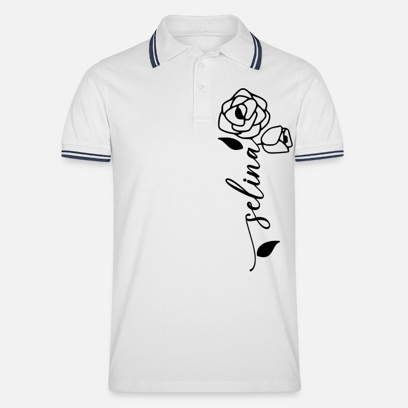 Selina Nom Prénom Nom Fleur - Polo tipped Homme - blanc/marine
