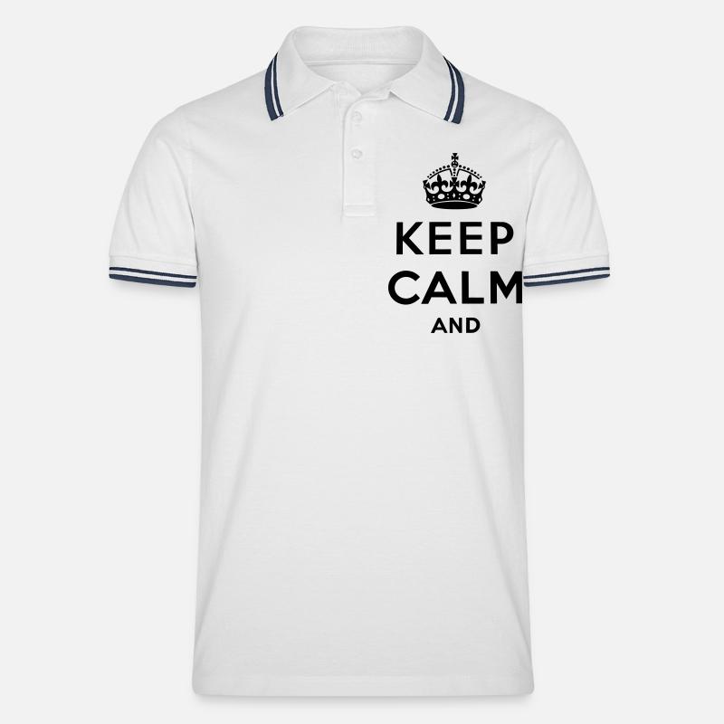 Keep calm and ... - Männer Tipped Poloshirt - Weiß/Navy
