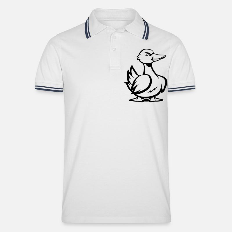 Bande dessinée de canard - Polo tipped Homme - blanc/marine