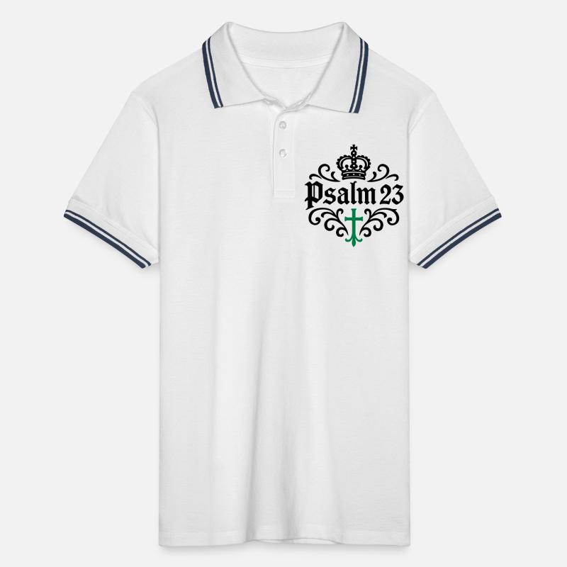 Psalm 23 Christlich Männer Tipped Poloshirt