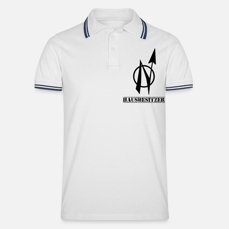hausbesitzer - Männer Tipped Poloshirt - Weiß/Navy