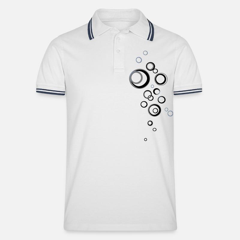 Kreise - Männer Tipped Poloshirt - Weiß/Navy