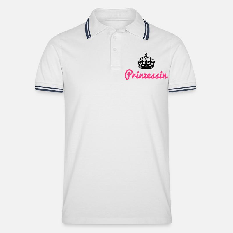 Prinzessin Krone - Männer Tipped Poloshirt - Weiß/Navy