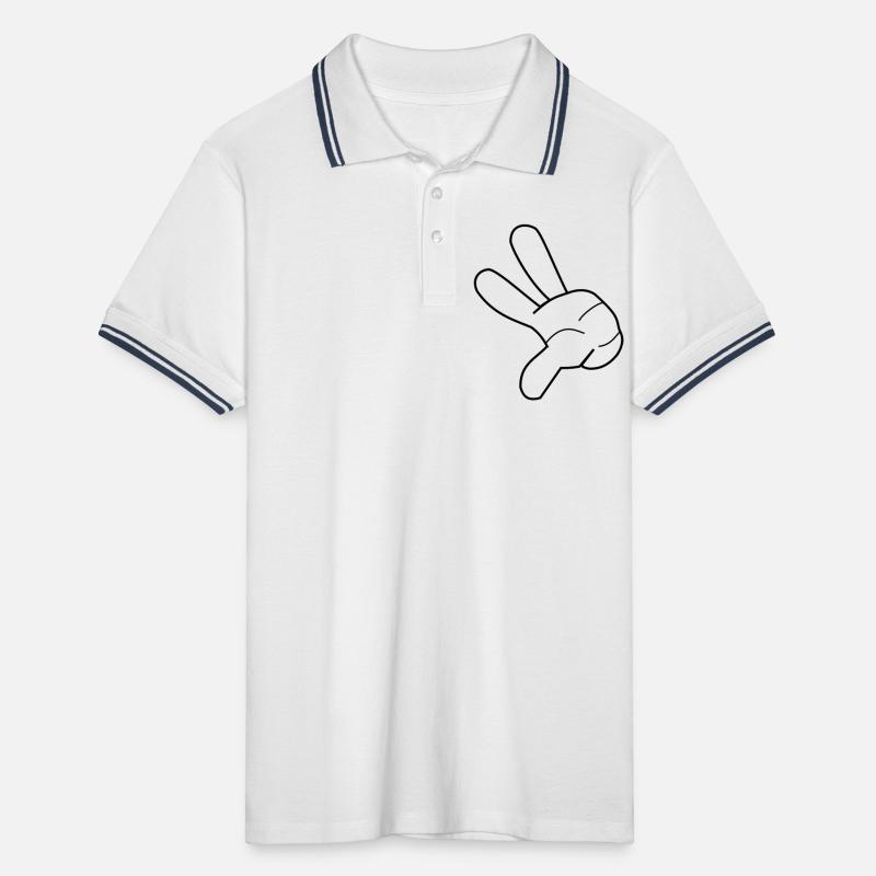 Main Comic - gant blanc me donner cinq 3 doigts Polo tipped Homme