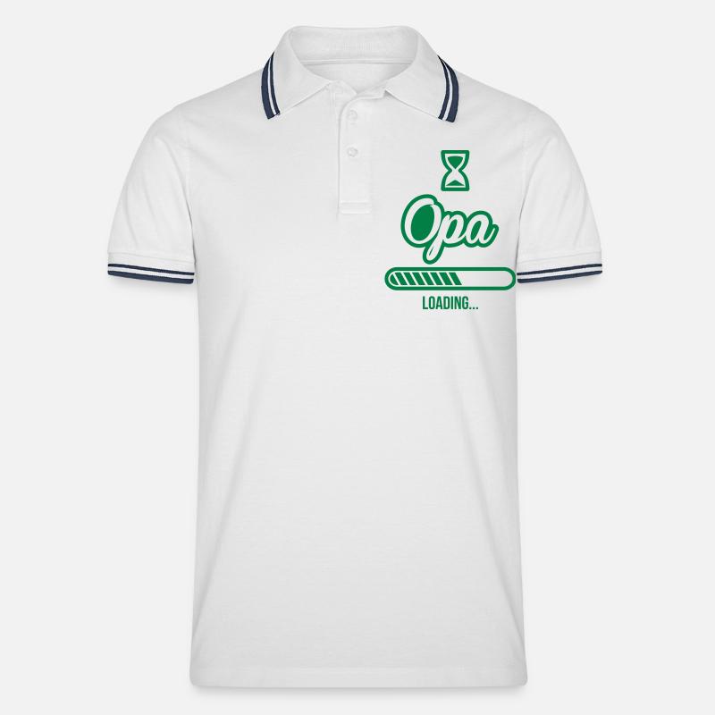 Opa Loading - Männer Tipped Poloshirt - Weiß/Navy