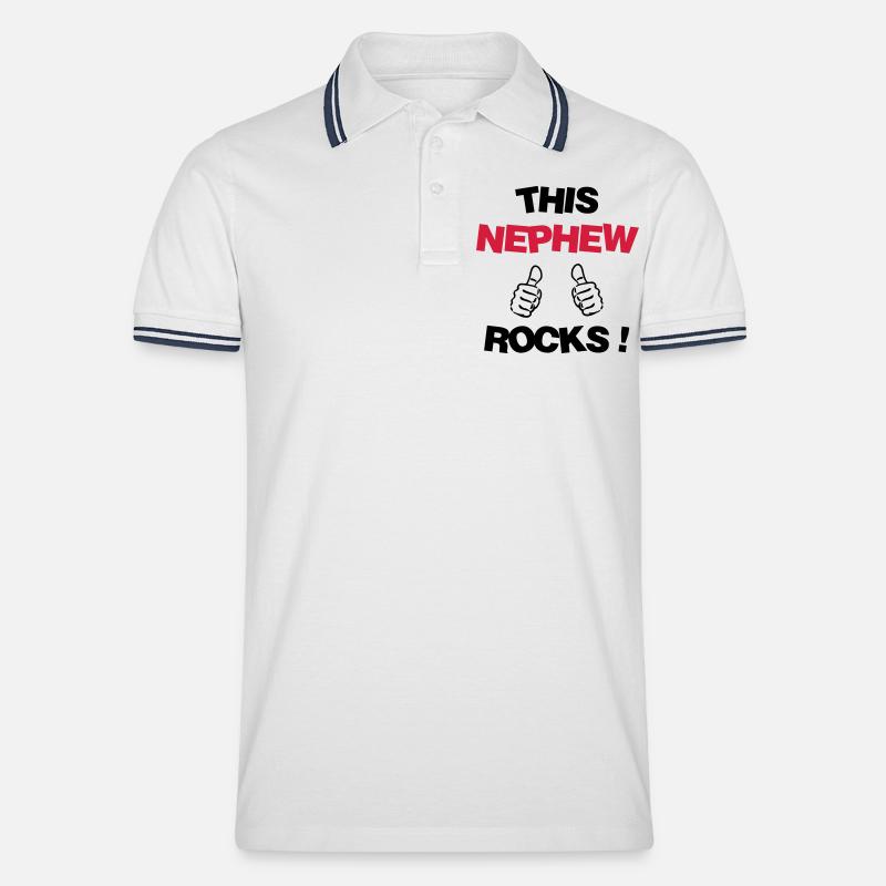 Nichte / Neffe / Onkel / Tante - Männer Tipped Poloshirt - Weiß/Navy