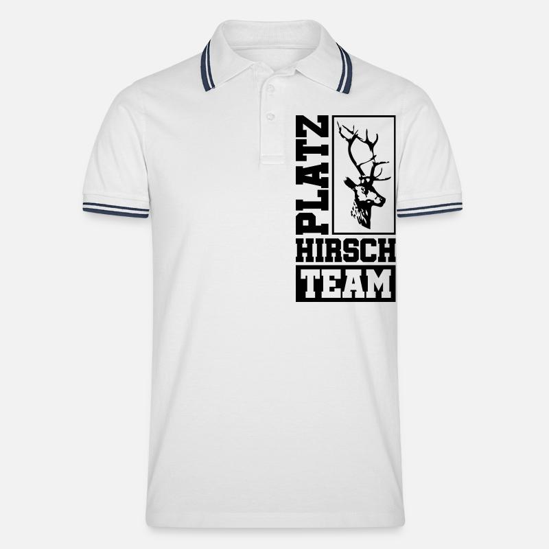 platz hirsch team - Männer Tipped Poloshirt - Weiß/Navy