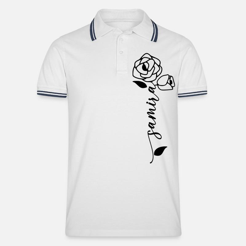 Samira Nom Prénom Nom Fleur - Polo tipped Homme - blanc/marine
