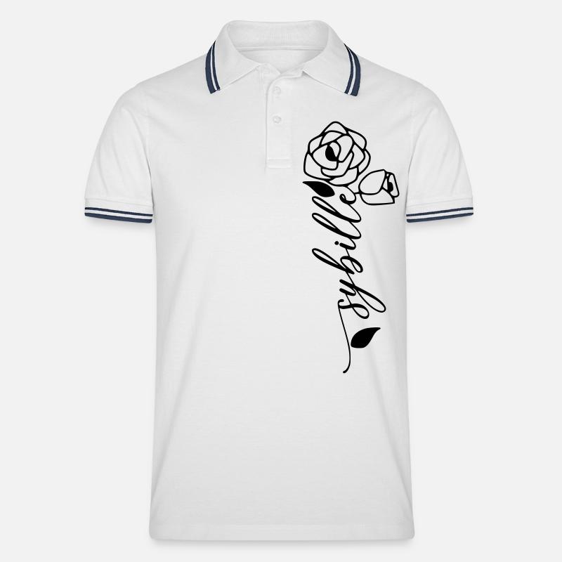 Sybille Nom Prénom Nom Fleur - Polo tipped Homme - blanc/marine