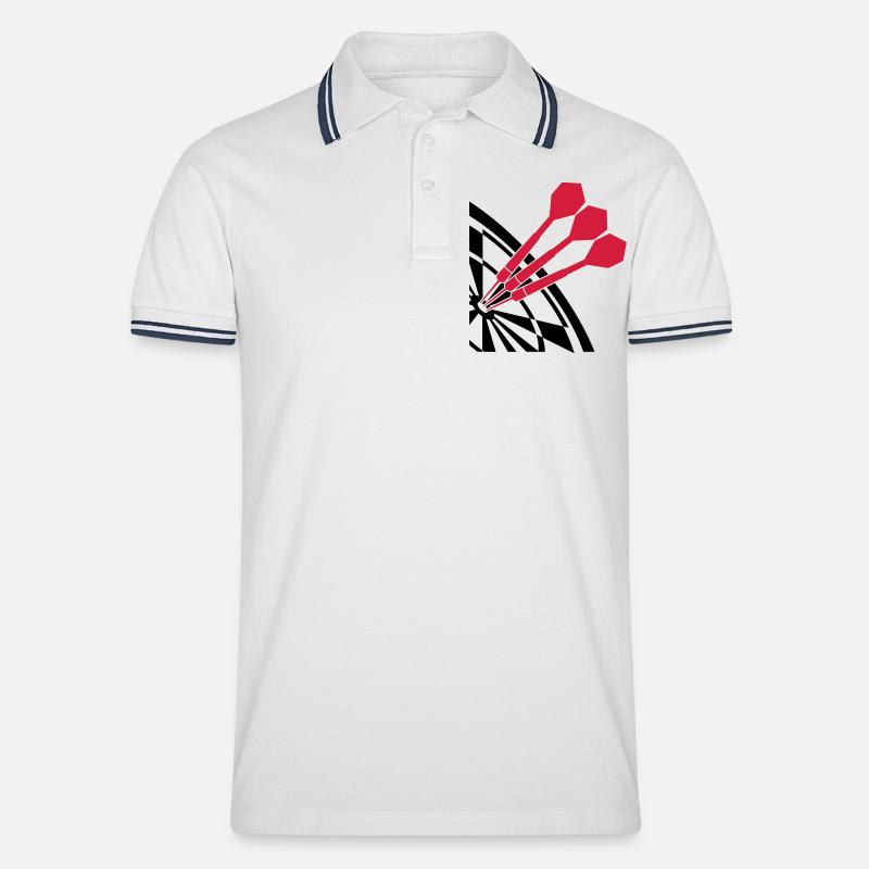 Dart Sport Design - Männer Tipped Poloshirt - Weiß/Navy