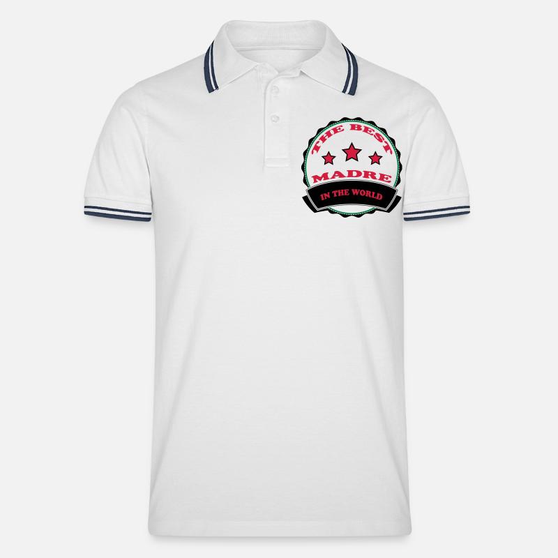 Das beste MADRE - Männer Tipped Poloshirt - Weiß/Navy