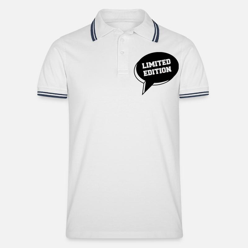 Limited Edition - Männer Tipped Poloshirt - Weiß/Navy